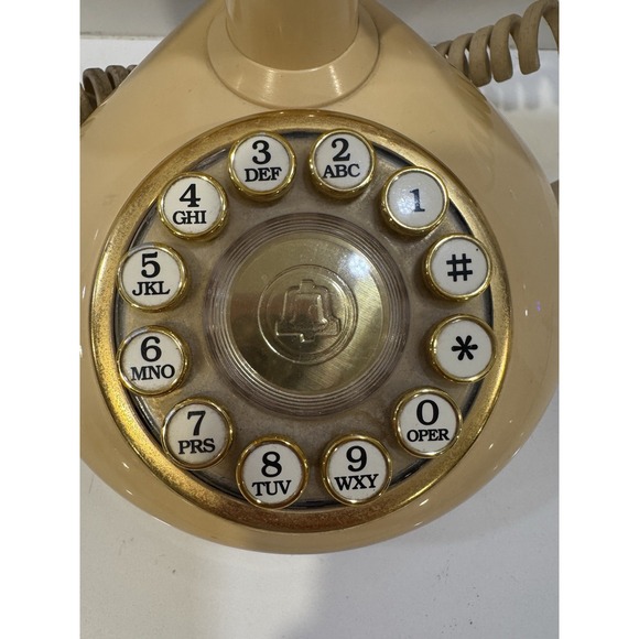 Vintage Western Electric French Style Push Button Telephone in Cream & Gold - Picture 2 of 8